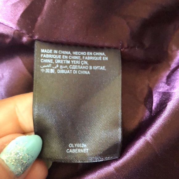 BEBE *faux fur collar missing* Cabernet peacoat-M - Picture 10 of 13